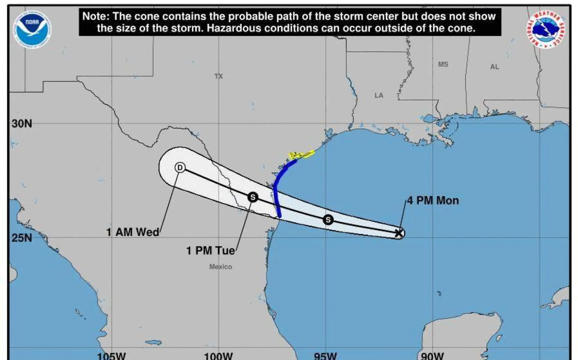 Depresión tropical afectará a Tamaulipas 